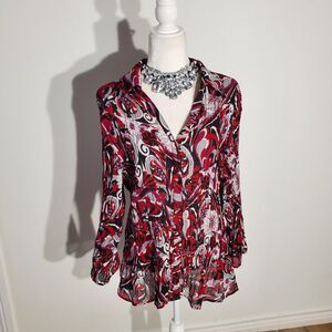 S.L.B. WOMAN FORMAL BLOUSE 3/4 SLEEVE POLYESTER SIZE 2X